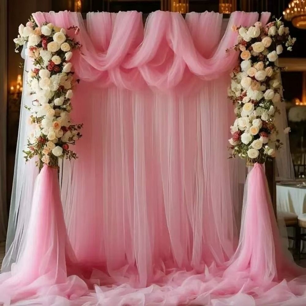 Wedding Backdrop Curtain - Multi-clolor Tulle Mesh Ribbon DIY Craft