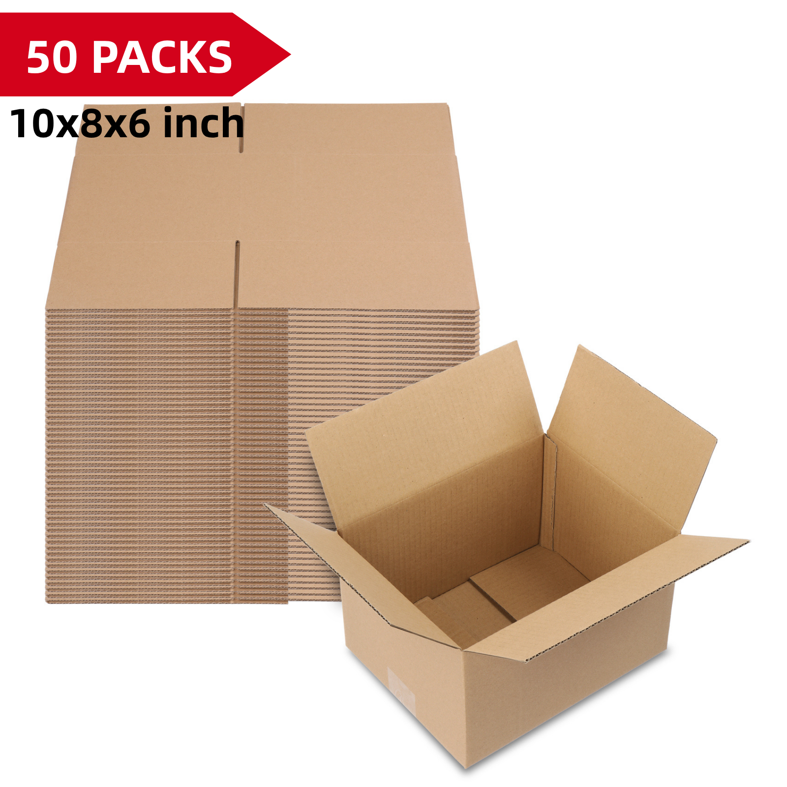 Wedding Supply Warehouse - 50 Pack 10x8x6 Brown Kraft Cardboard