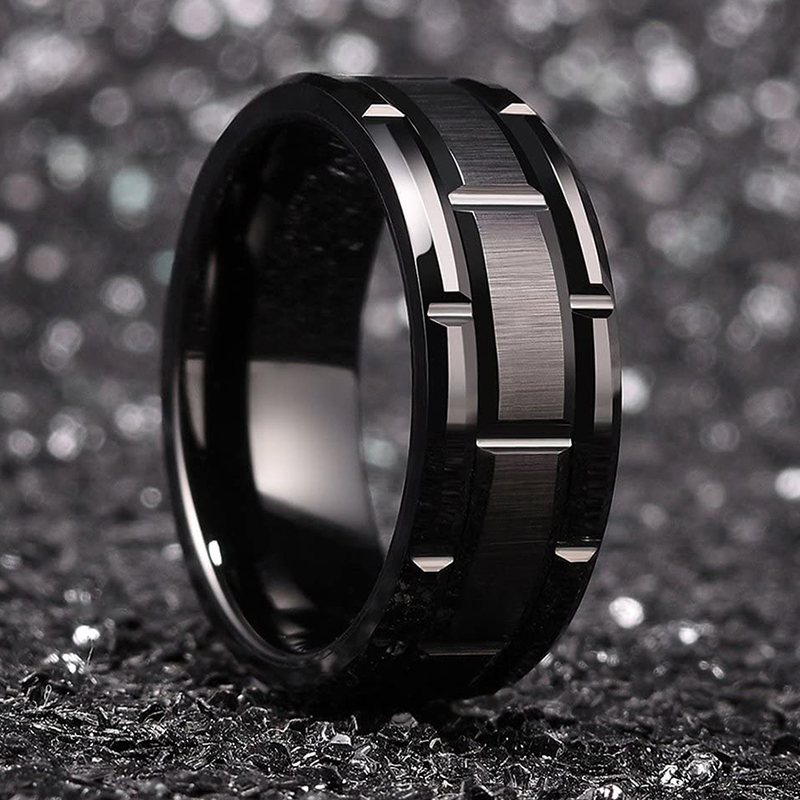 Wedding Zone - Fashion Men 8MM Stainless Steel Ring