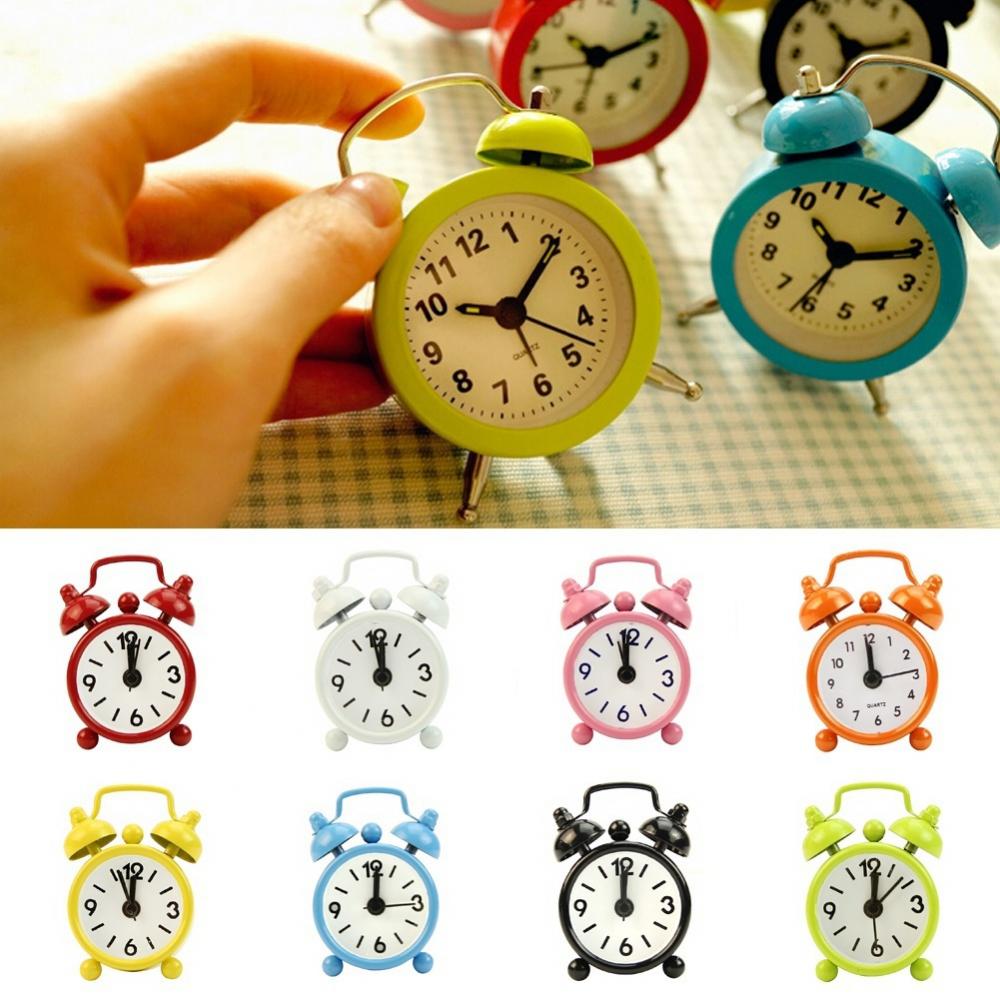 Table Number Gold - Portable Mini Alarm Clock Retro Round