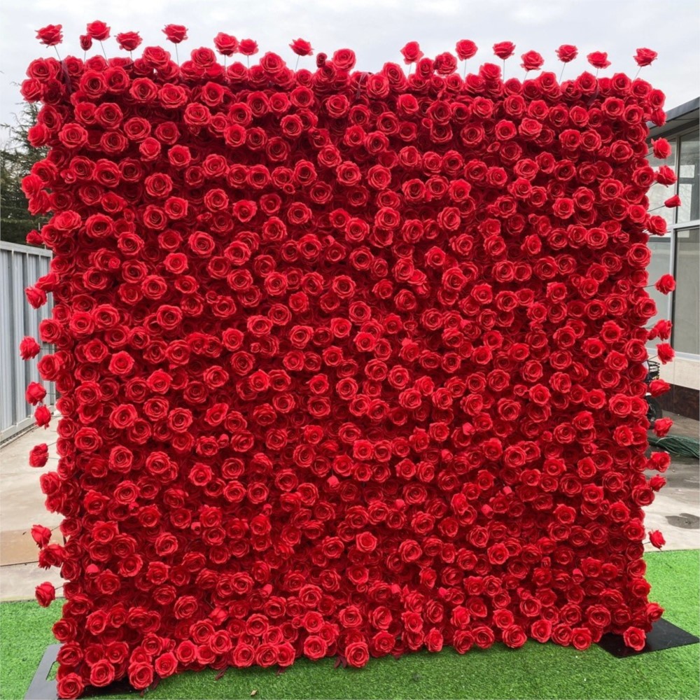 Uflower Red Rose 5D Cloth Flow – Wedding Backdrop Curtain recenzja i cena