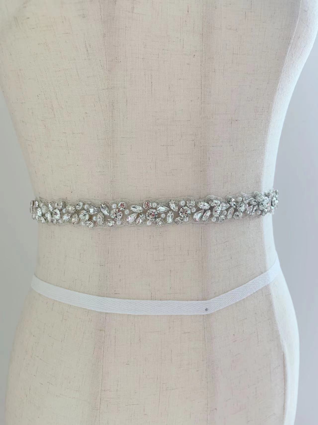 1 Yard/5 Yards Silver Crystal  – Bridal Sash Ribbon recenzja i cena