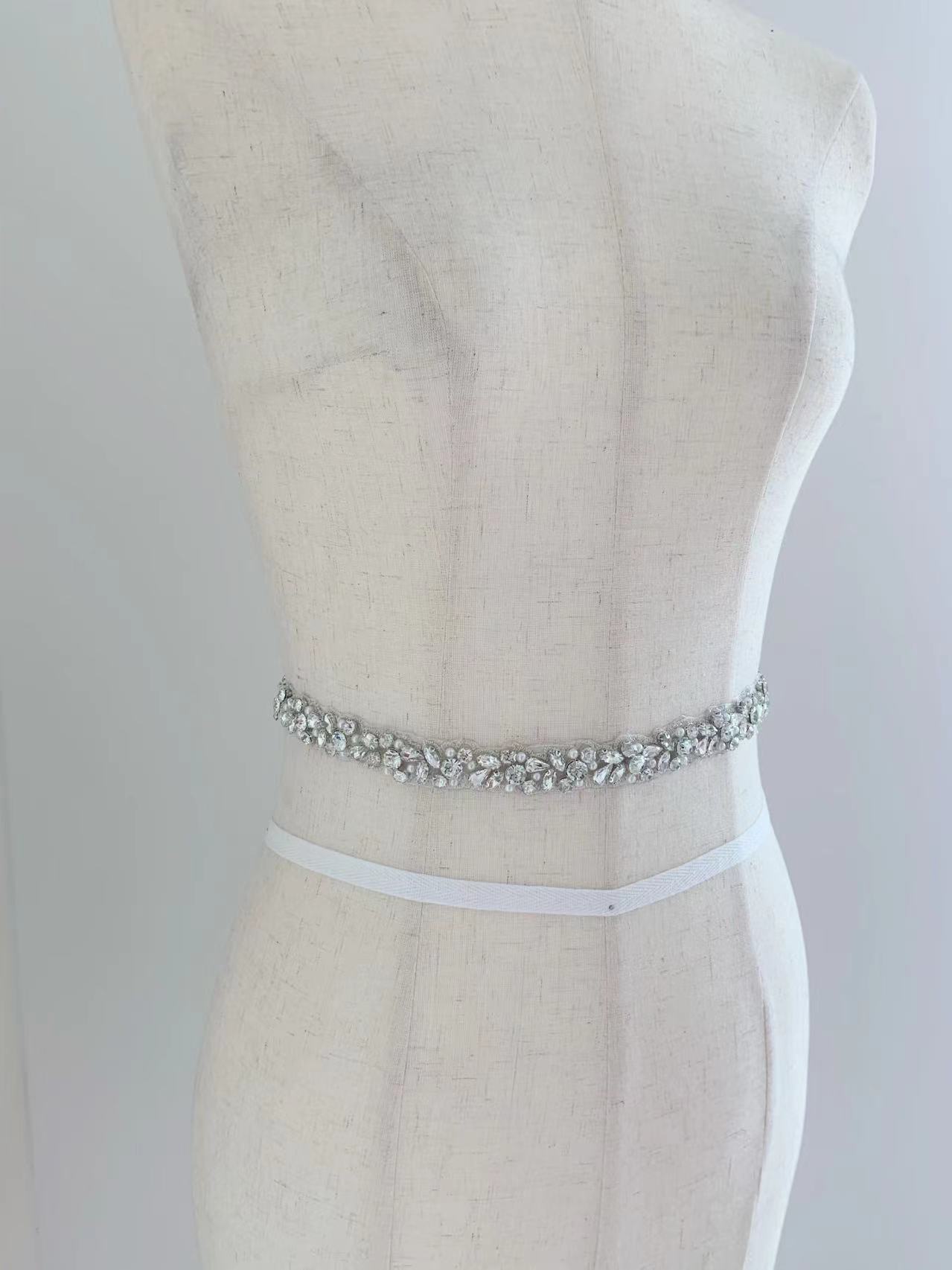 1 Yard/5 Yards Silver Crystal  – Bridal Sash Ribbon recenzja i cena