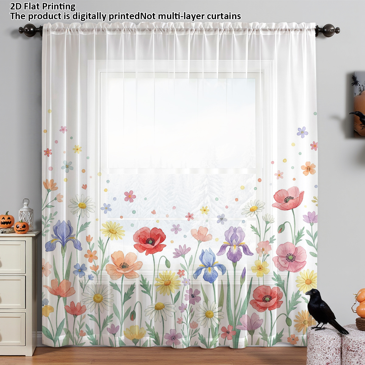 Floral Privacy Sheer Curtain,G – Good Floral & Wedding Decor Supply Photos recenzja i cena