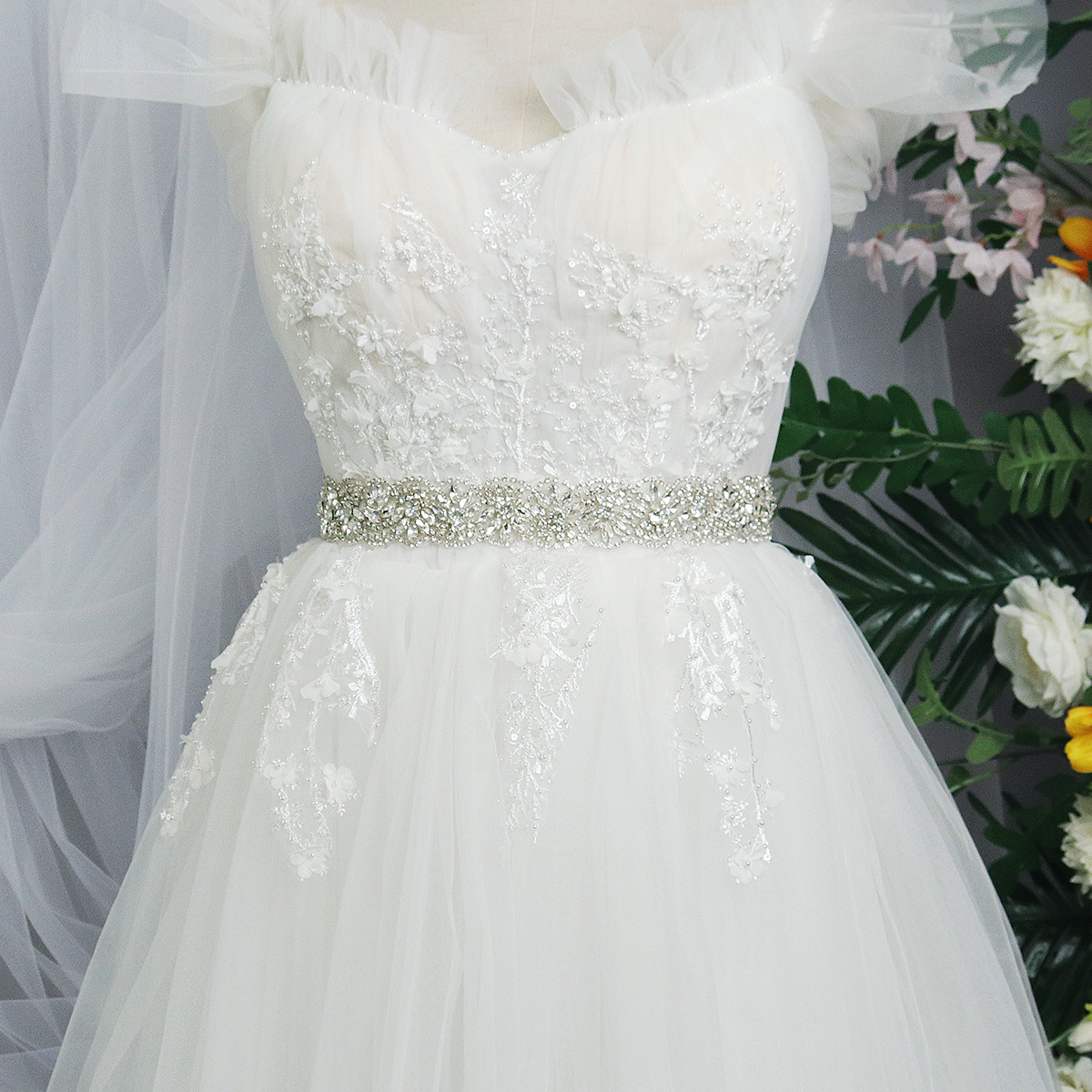 Rhinestone Bridal Belt for Wed – Bridal Sash Ribbon recenzja i cena
