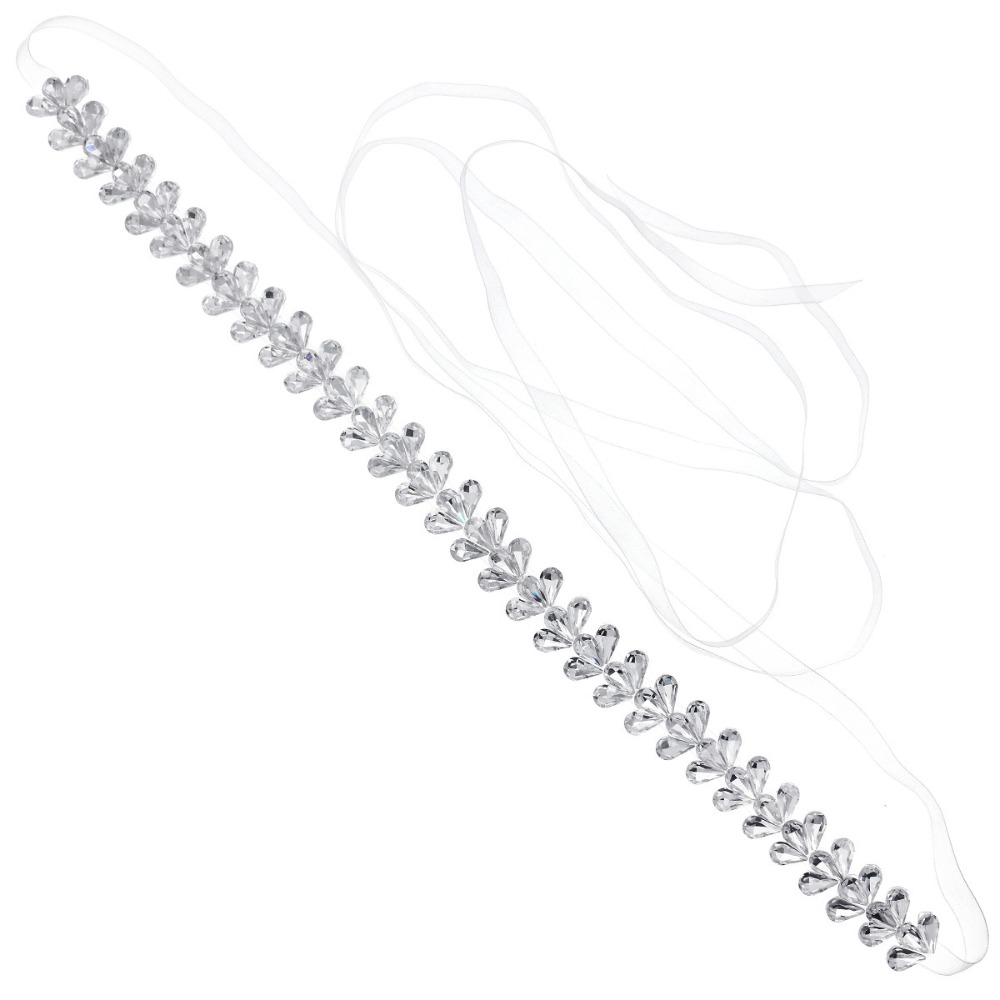 Elegant Crystal Pearls Wedding – Bridal Sash Ribbon recenzja i cena