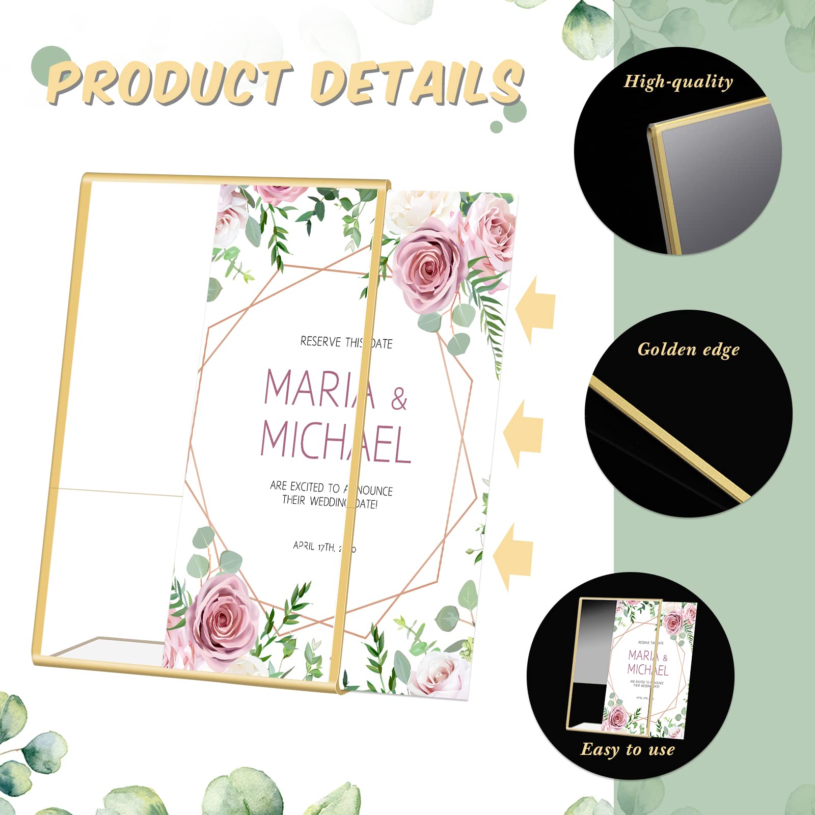 Gold Frame Acrylic Sign Holder – Table Number Gold recenzja i cena