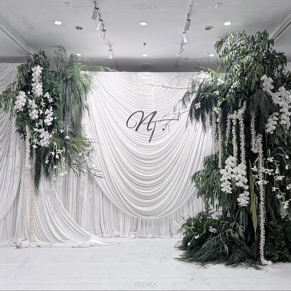 FSDKX Cheap White Ice Silk Clo – Wedding Backdrop Curtain recenzja i cena