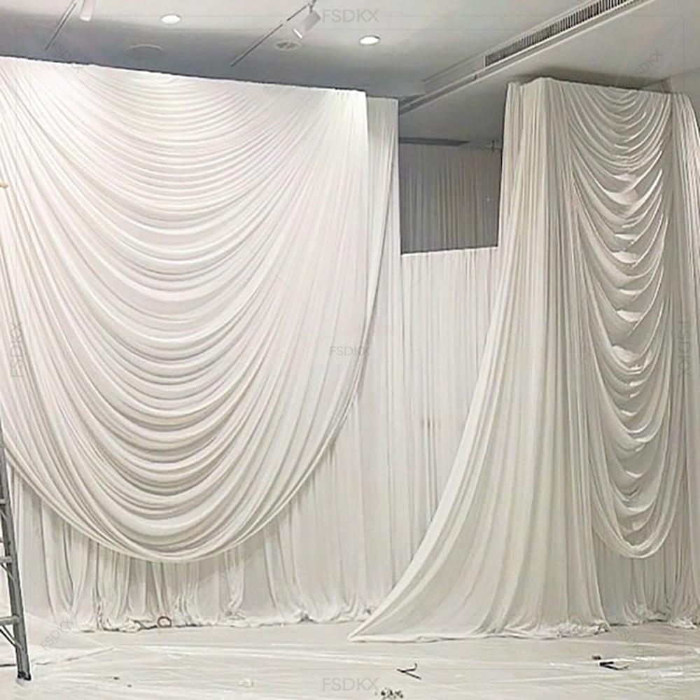 FSDKX Cheap White Ice Silk Clo – Wedding Backdrop Curtain recenzja i cena
