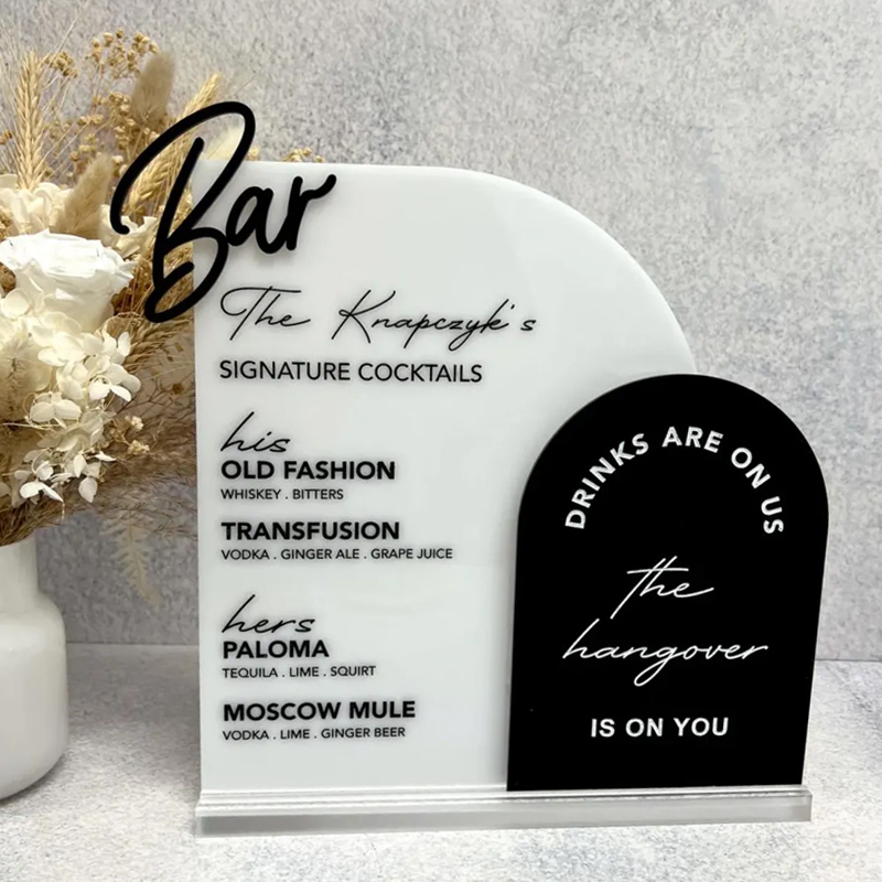 Custom Bar Menu with 3D Cutout – Table Number Gold recenzja i cena