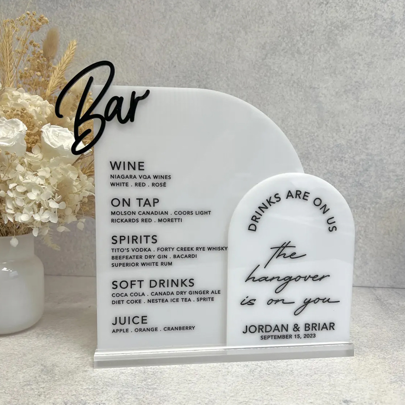Custom Bar Menu with 3D Cutout – Table Number Gold recenzja i cena