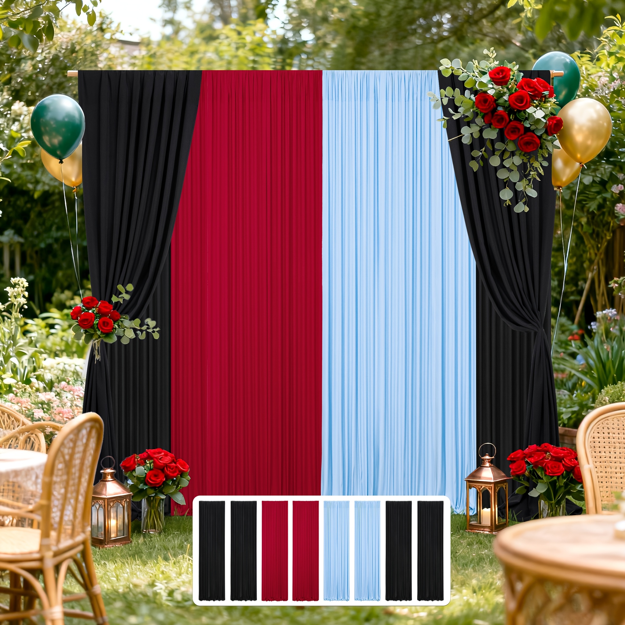 8pcs Extra-Wide 40ft x 7ft Wri – Wedding Backdrop Curtain recenzja i cena