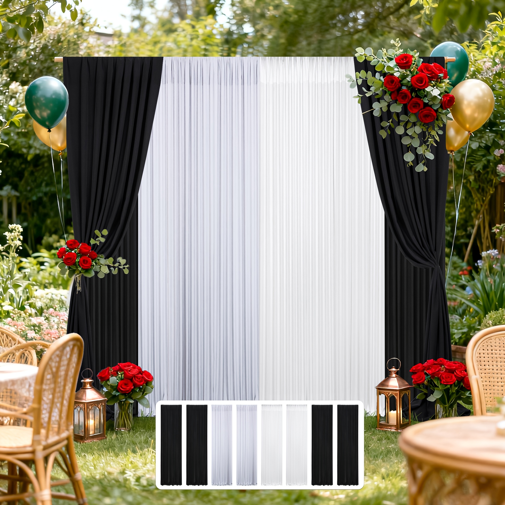 8pcs Extra-Wide 40ft x 7ft Wri – Wedding Backdrop Curtain recenzja i cena
