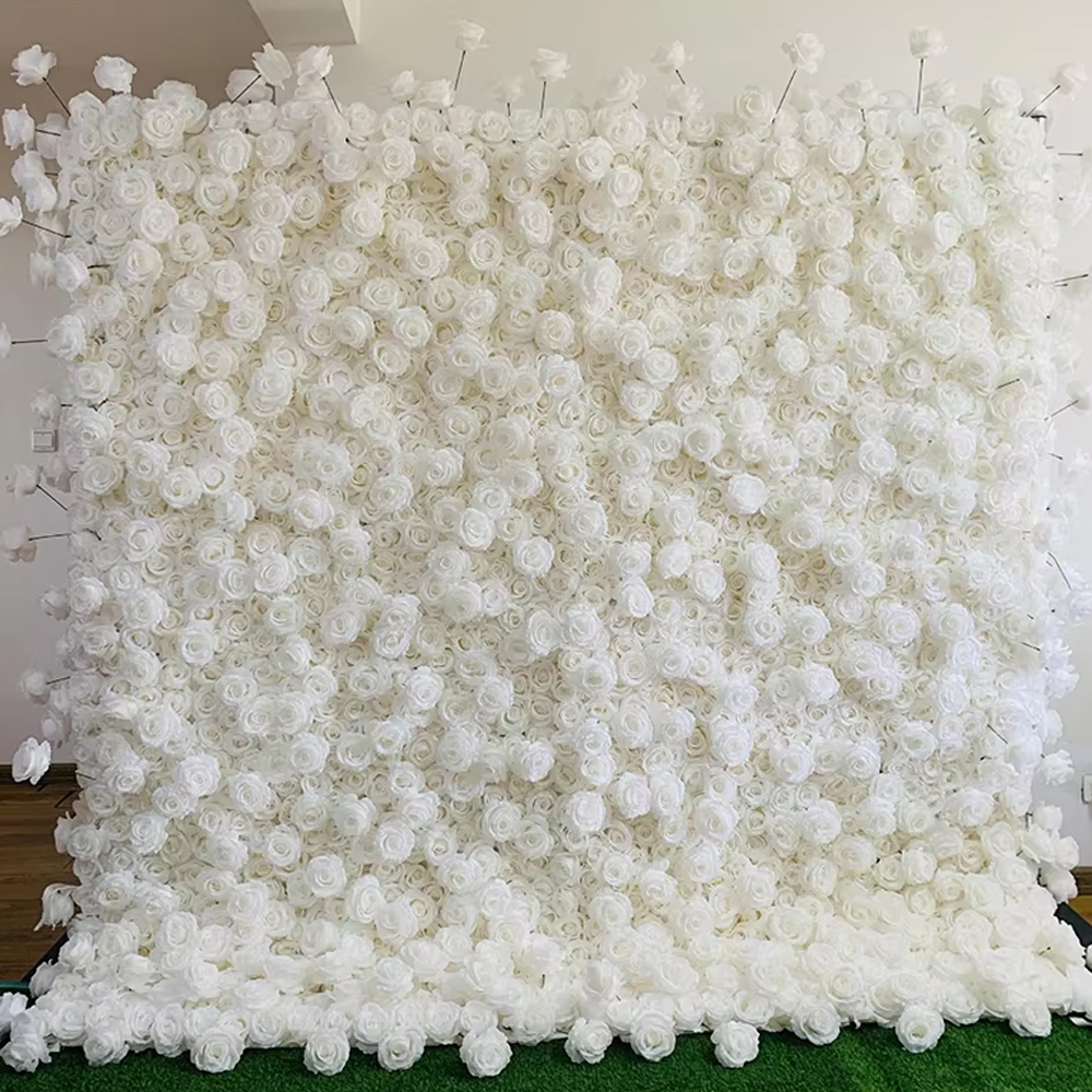 Uflower 3D White Rose Cloth Cu – Wedding Backdrop Curtain recenzja i cena