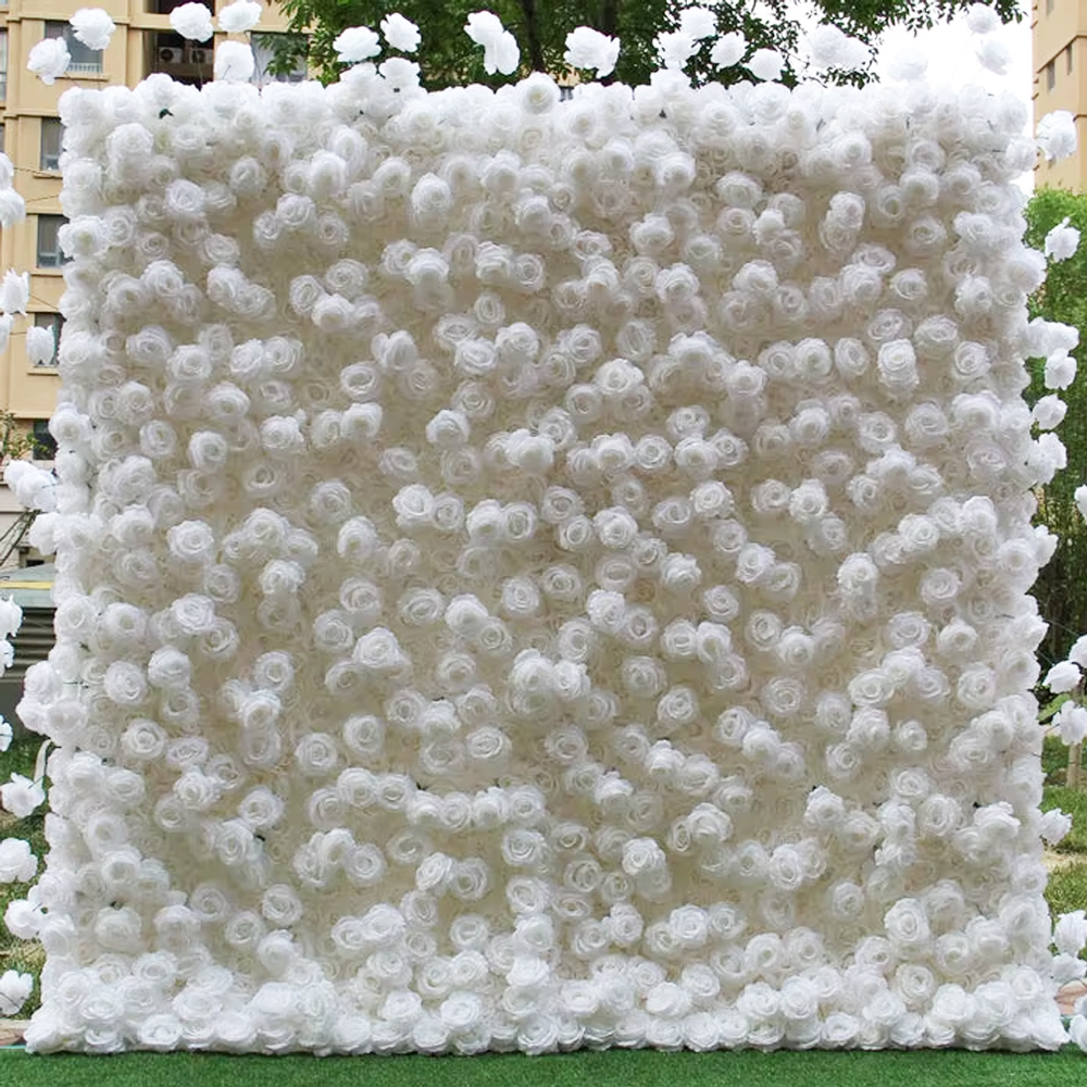 Uflower 3D White Rose Cloth Cu – Wedding Backdrop Curtain recenzja i cena