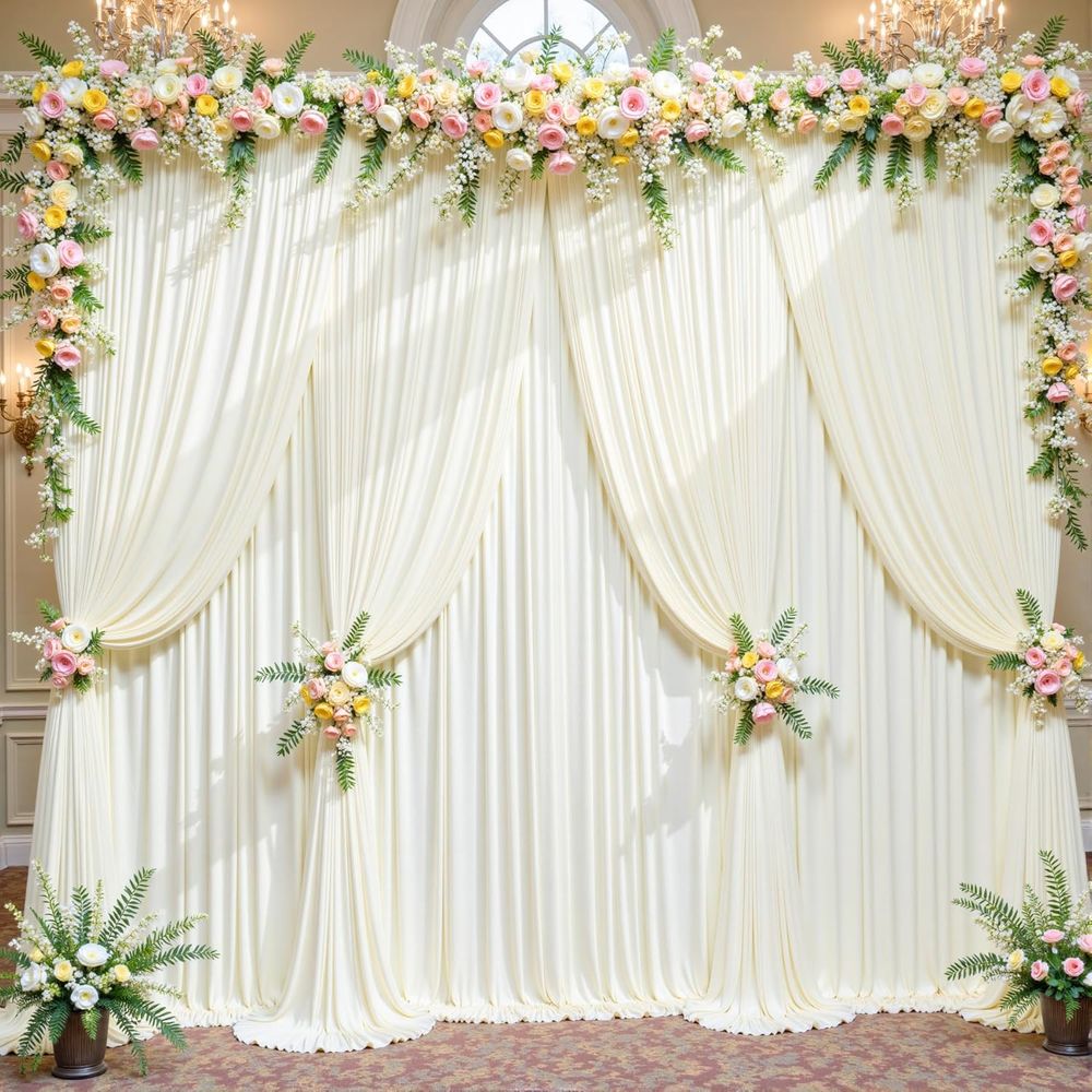 50t x 10t Wrinkle ree Ivory We – Wedding Backdrop Curtain recenzja i cena