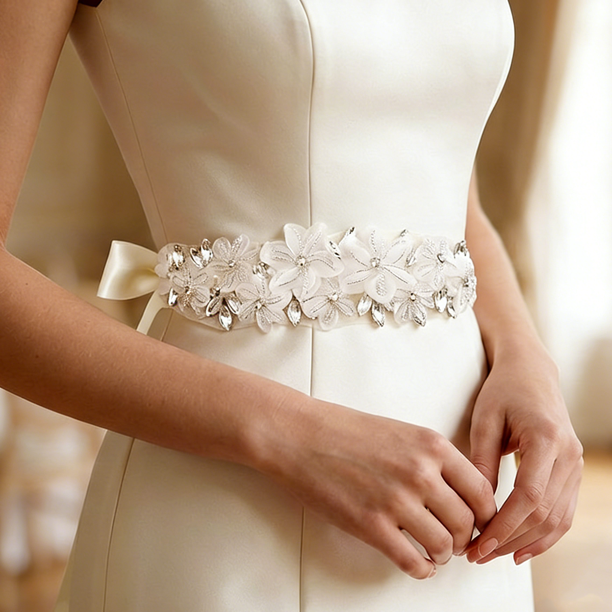 Romantic 3D Floral Bridal Belt – Bridal Sash Ribbon recenzja i cena
