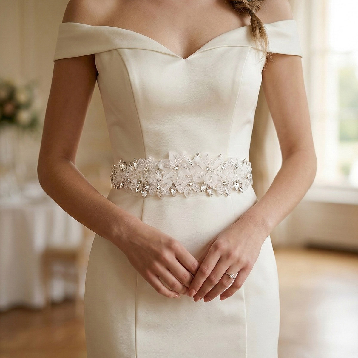 Romantic 3D Floral Bridal Belt – Bridal Sash Ribbon recenzja i cena