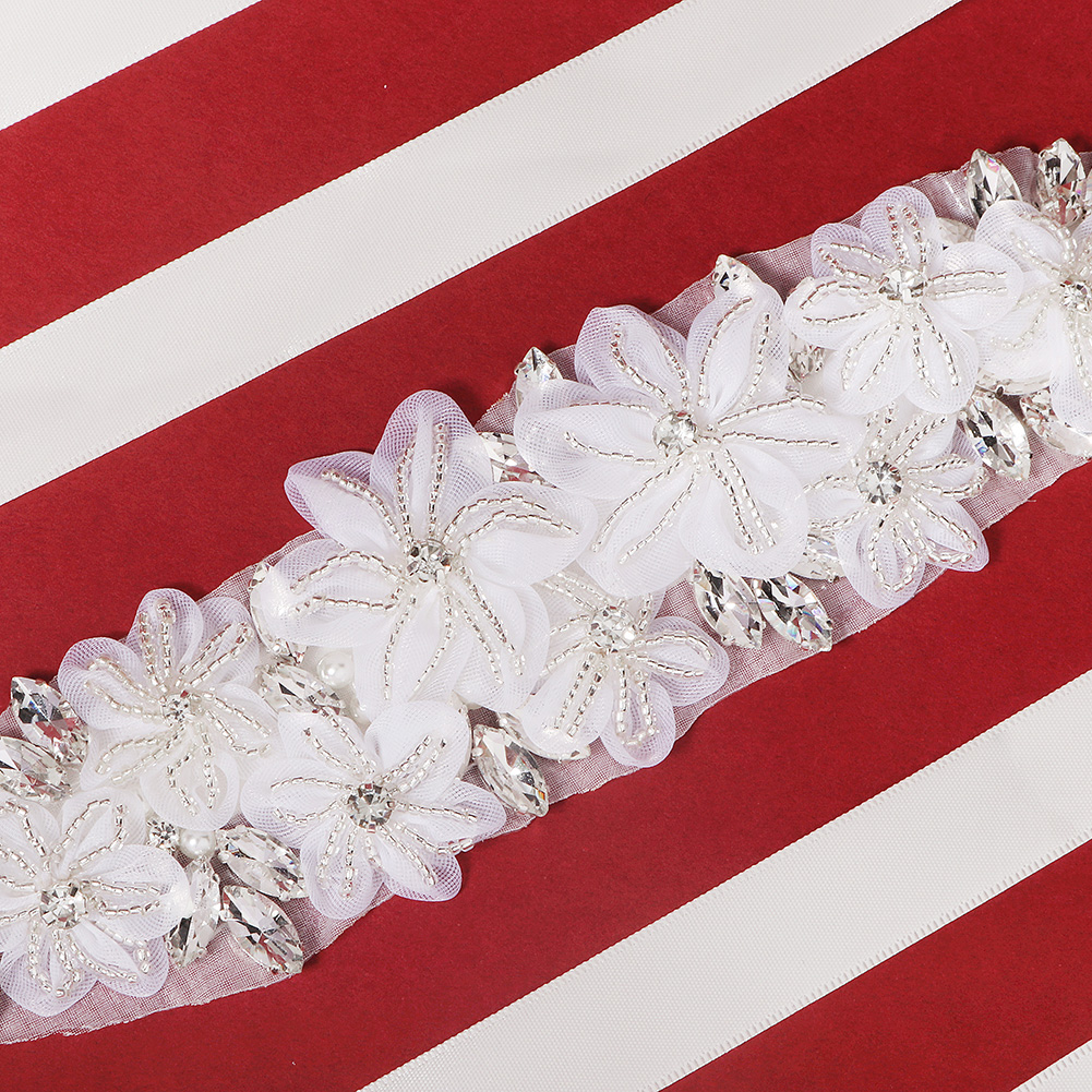 Romantic 3D Floral Bridal Belt – Bridal Sash Ribbon recenzja i cena