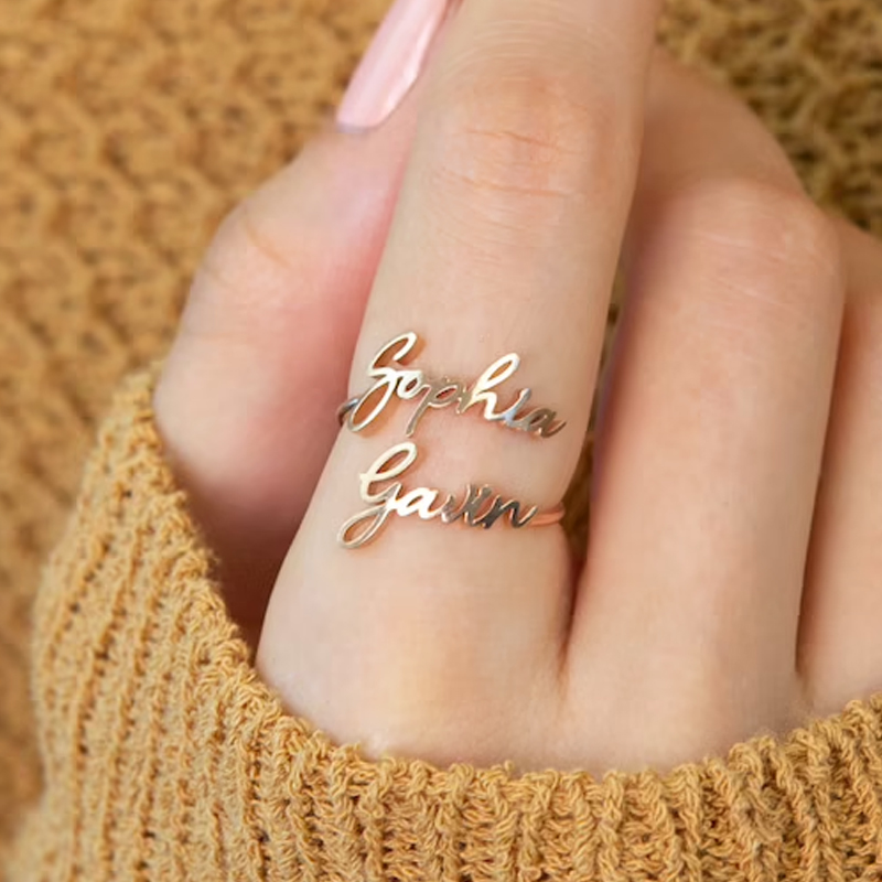 Custom Double Name Rings for W – Wedding Zone recenzja i cena