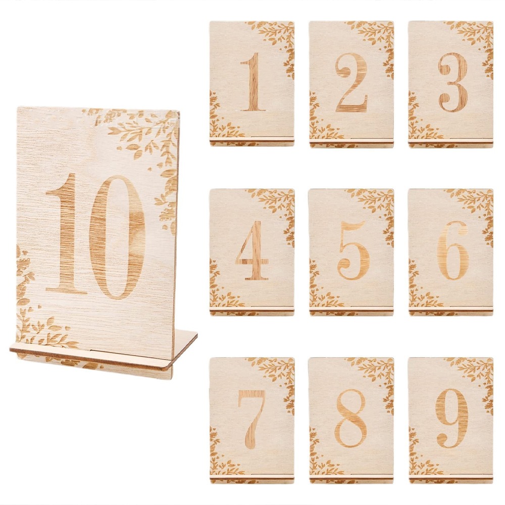10pcs 1-10 Numbers Wooden Tabl – Table Number Gold recenzja i cena