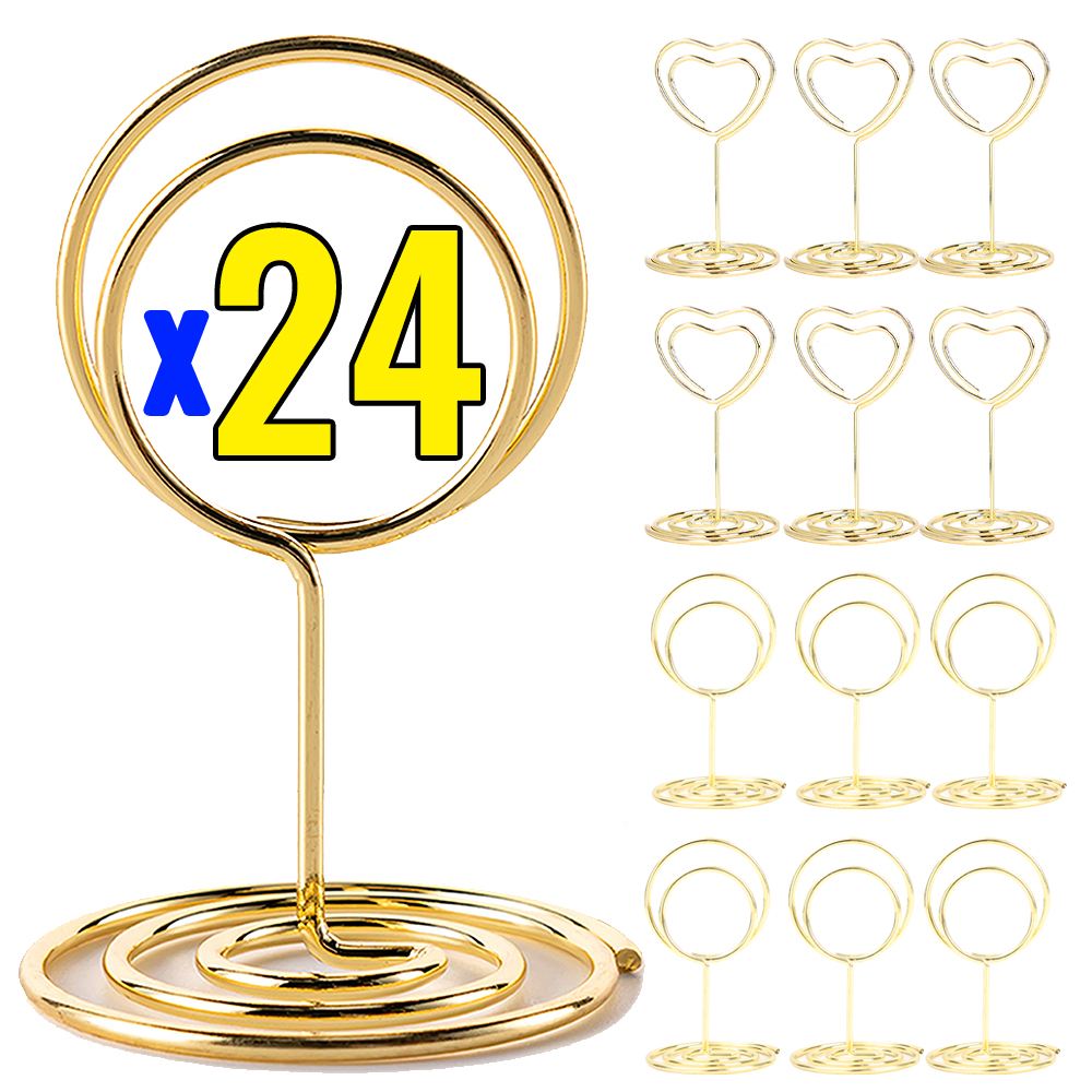 24-2pcs Metal Place Card Holde – Table Number Gold recenzja i cena