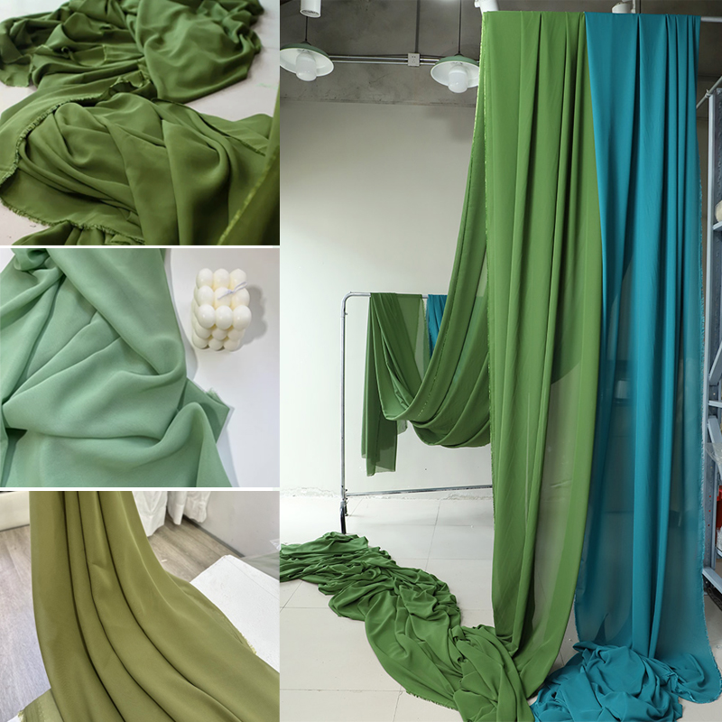 Olive Avocado Green Chiffon Fa – Wedding Backdrop Curtain recenzja i cena