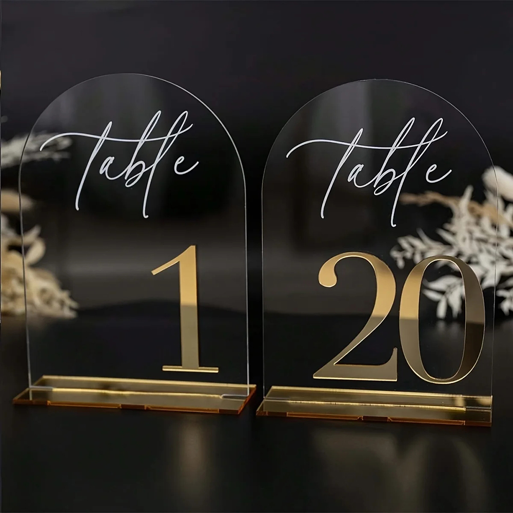 Custom 1 and 10pcs clear Acryl – Table Number Gold recenzja i cena