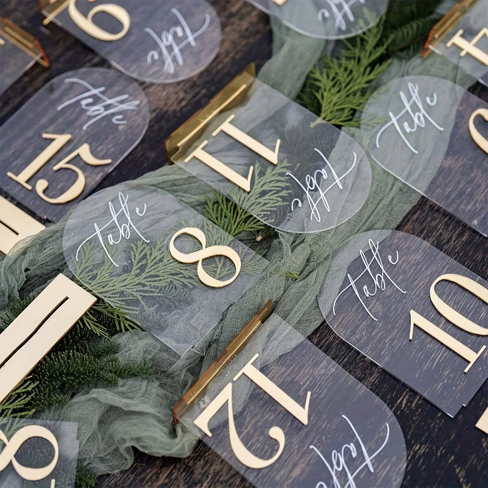 Custom 1 and 10pcs clear Acryl – Table Number Gold recenzja i cena