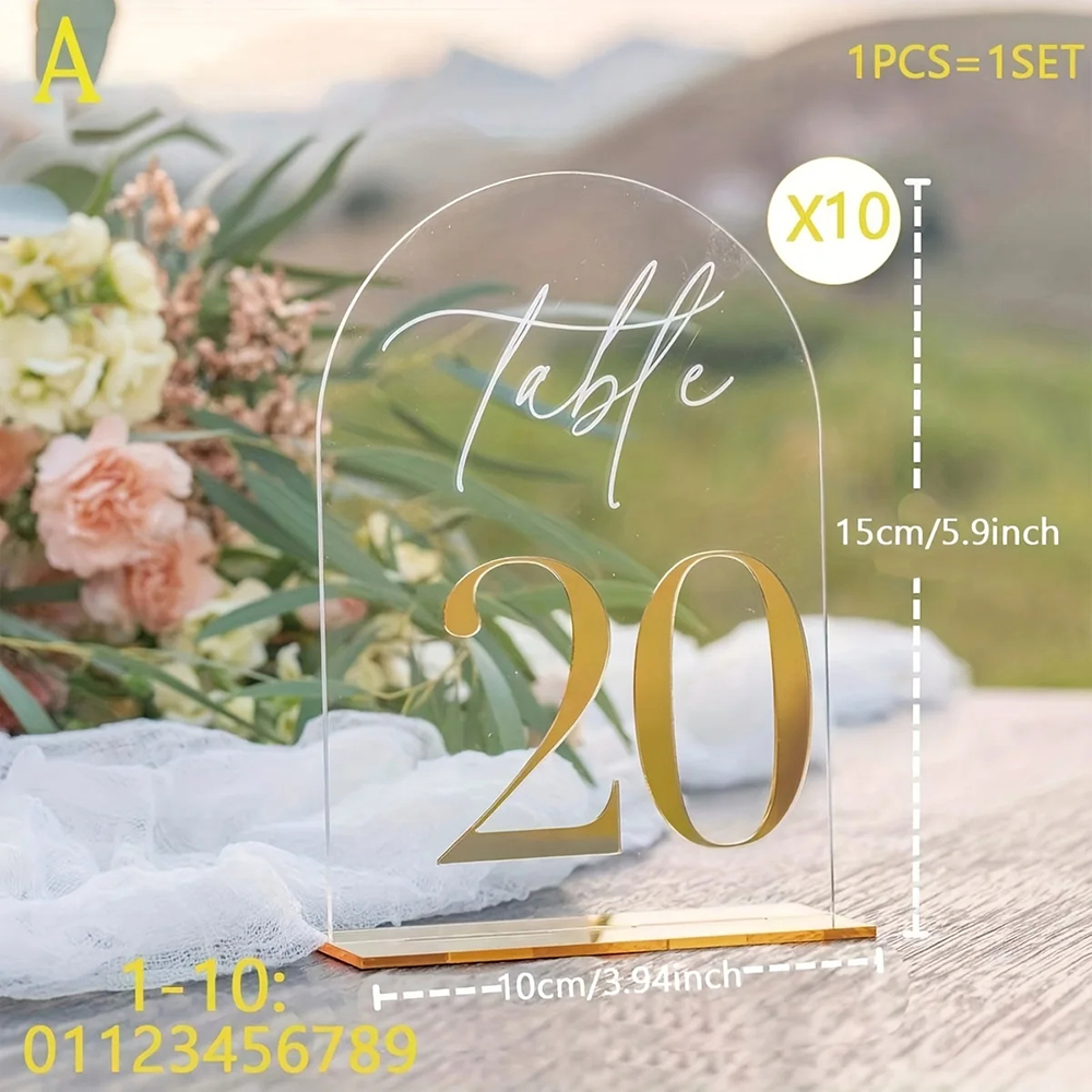 Custom 1 and 10pcs clear Acryl – Table Number Gold recenzja i cena