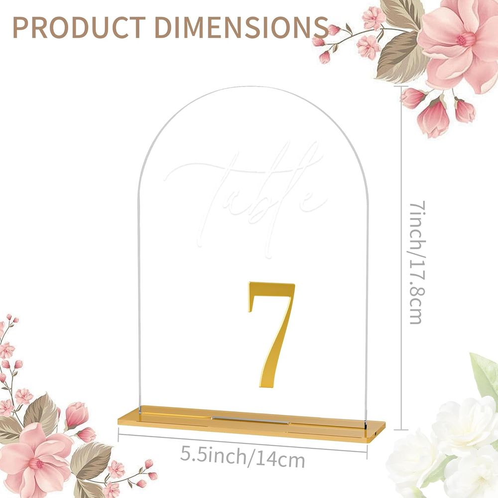 Arch Wedding Table Numbers 1-3 – Table Number Gold recenzja i cena