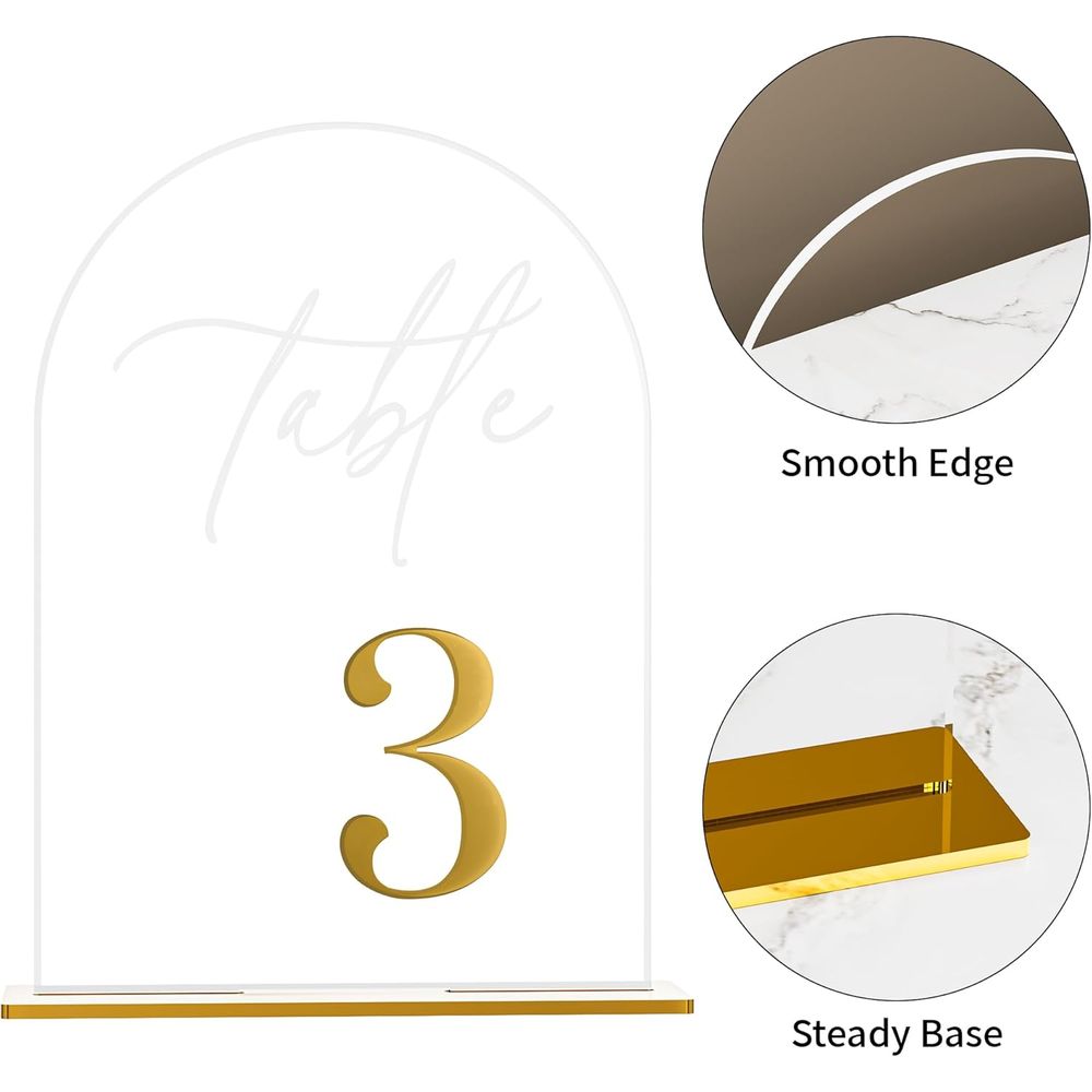 Arch Wedding Table Numbers 1-3 – Table Number Gold recenzja i cena