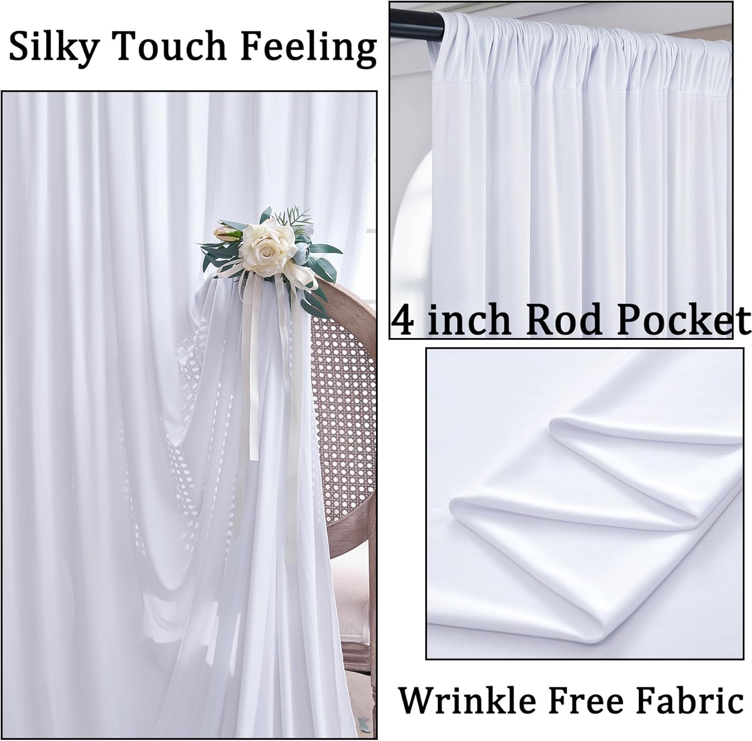 White Backdrop Curtains 10x10  – Wedding Backdrop Curtain recenzja i cena