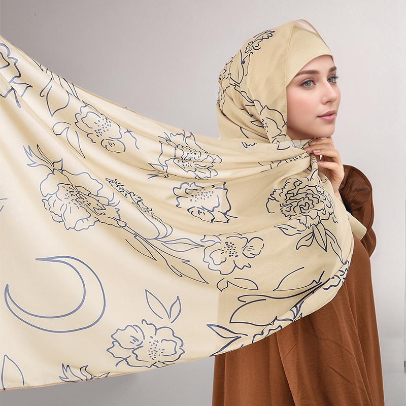 Ramadan Printed Chiffon Hijab  – Good Floral & Wedding Decor Supply Photos recenzja i cena