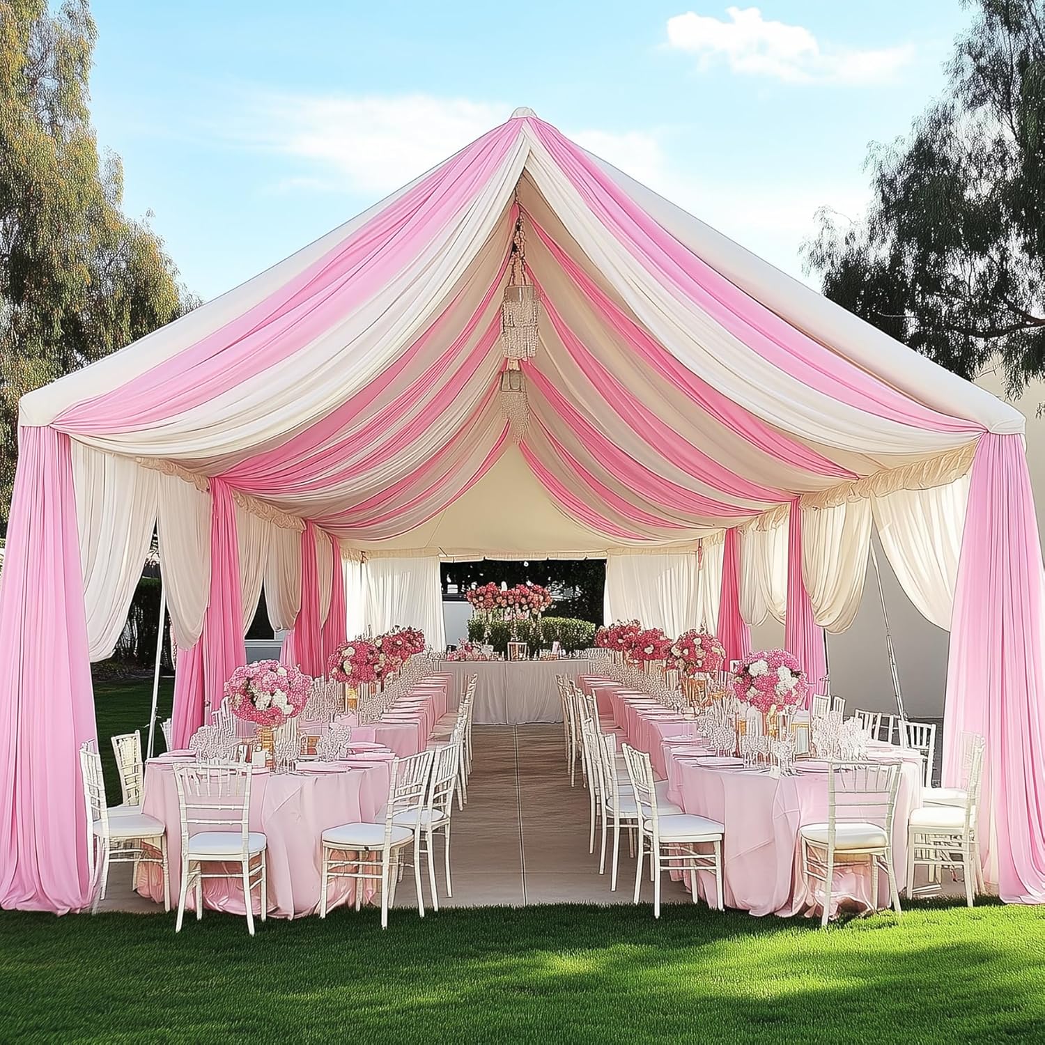 White Backdrop Curtains for Pa – Wedding Backdrop Curtain recenzja i cena