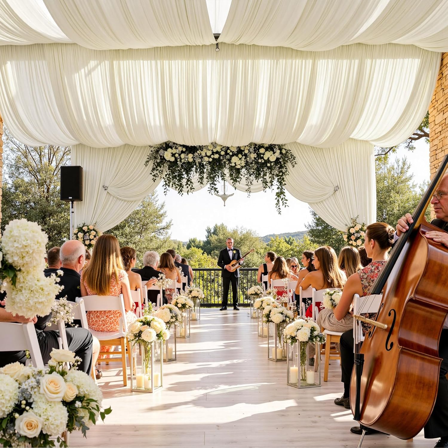 White Backdrop Curtains for Pa – Wedding Backdrop Curtain recenzja i cena