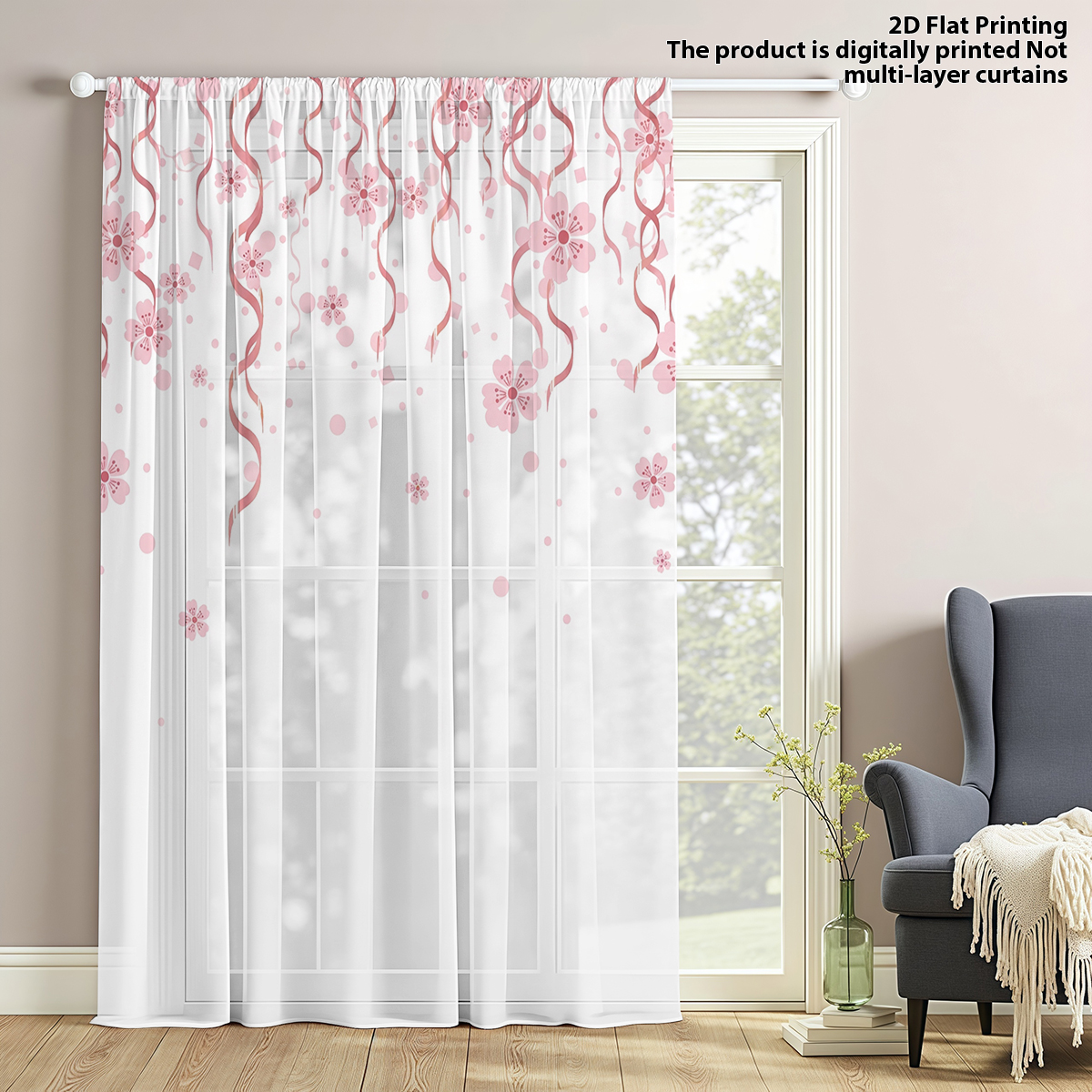 Flower Series Sheer Curtain, G – Good Floral & Wedding Decor Supply Photos recenzja i cena