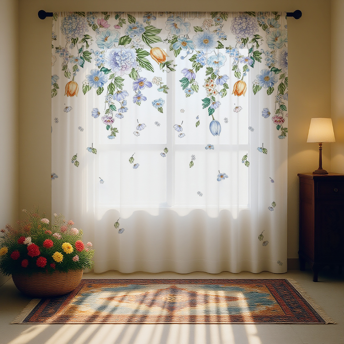 Floral Sheer Curtain, Good Qua – Good Floral & Wedding Decor Supply Photos recenzja i cena