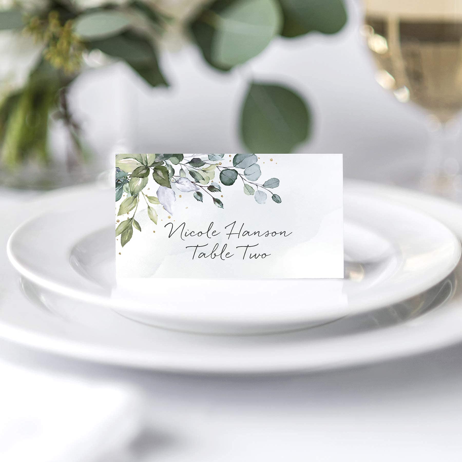Green Leaf Watercolor Wedding  – Table Number Gold recenzja i cena