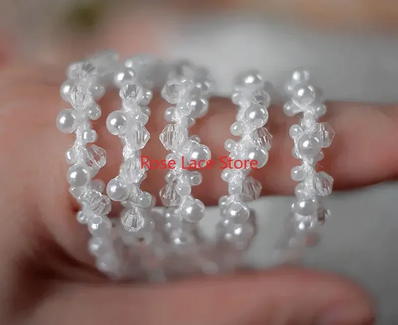 3 Yards Pearl lace trim, pearl – Bridal Sash Ribbon recenzja i cena