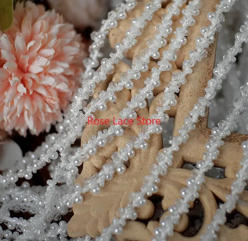 3 Yards Pearl lace trim, pearl – Bridal Sash Ribbon recenzja i cena