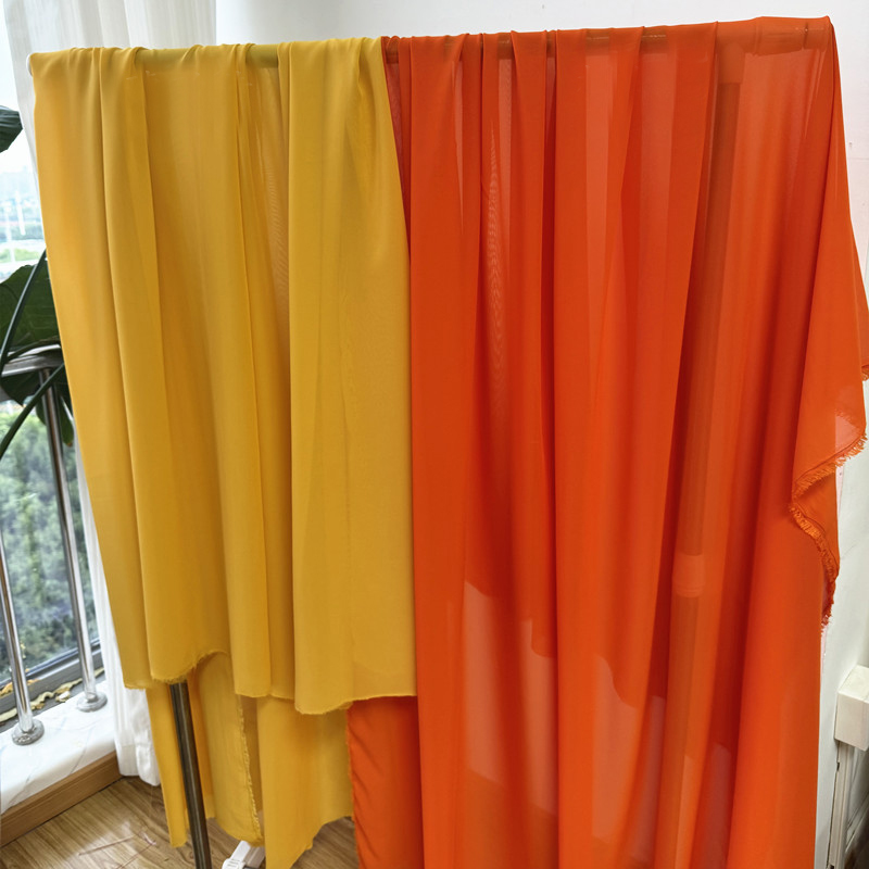Yellow Orange Chiffon Fabric B – Wedding Backdrop Curtain recenzja i cena