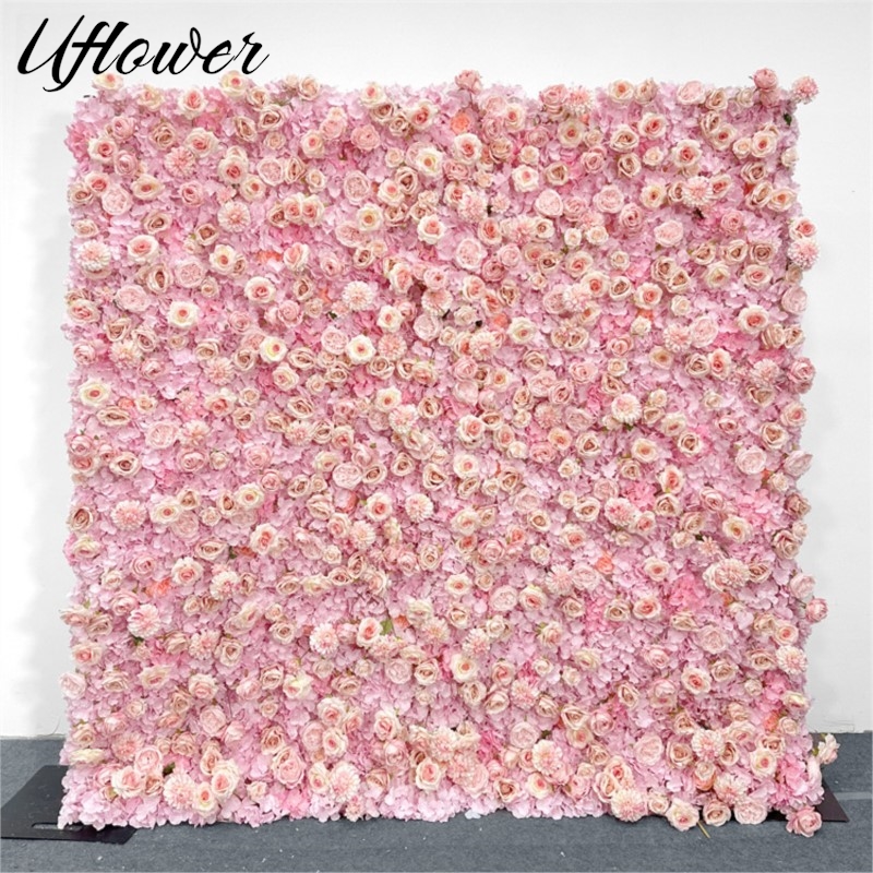 Uflower Pink Rose Hydrangea Cl – Wedding Backdrop Curtain recenzja i cena