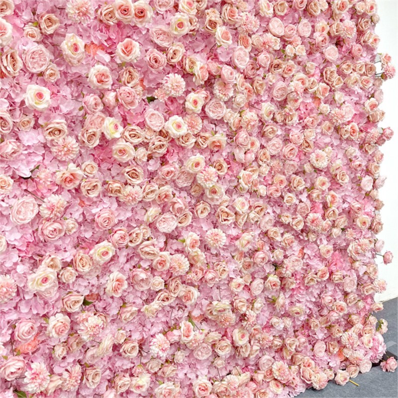Uflower Pink Rose Hydrangea Cl – Wedding Backdrop Curtain recenzja i cena