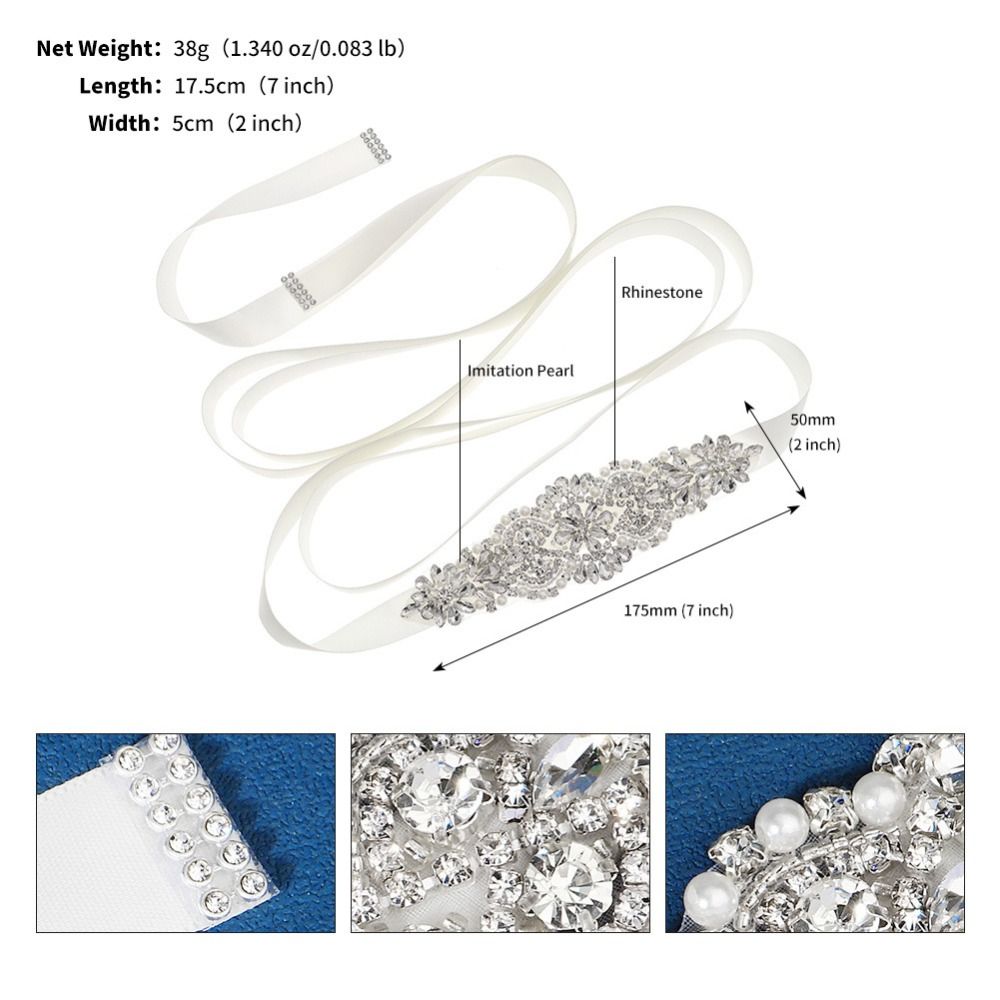 Sweet Silver Wedding Rhineston – Bridal Sash Ribbon recenzja i cena