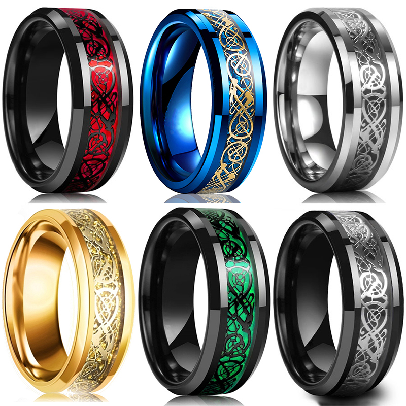 Fashion 8mm Men's Stainless St – Wedding Zone recenzja i cena