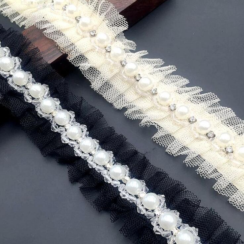 1 yard 1.5cm Ivory Pearl Beade – Bridal Sash Ribbon recenzja i cena