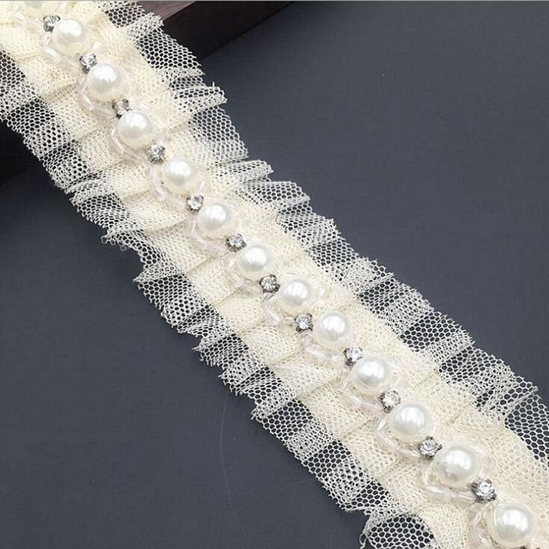 1 yard 1.5cm Ivory Pearl Beade – Bridal Sash Ribbon recenzja i cena