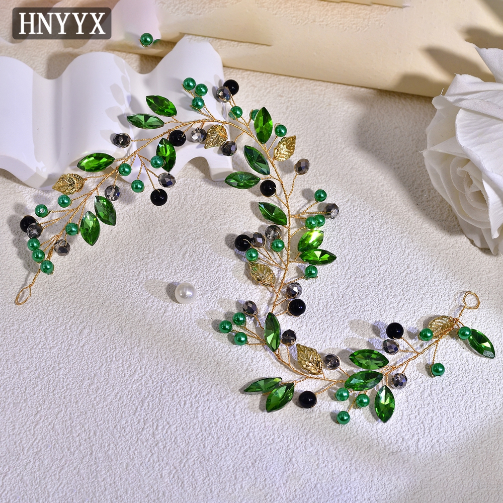 HNYYX Green Bling Rhinestone B – Bridal Sash Ribbon recenzja i cena