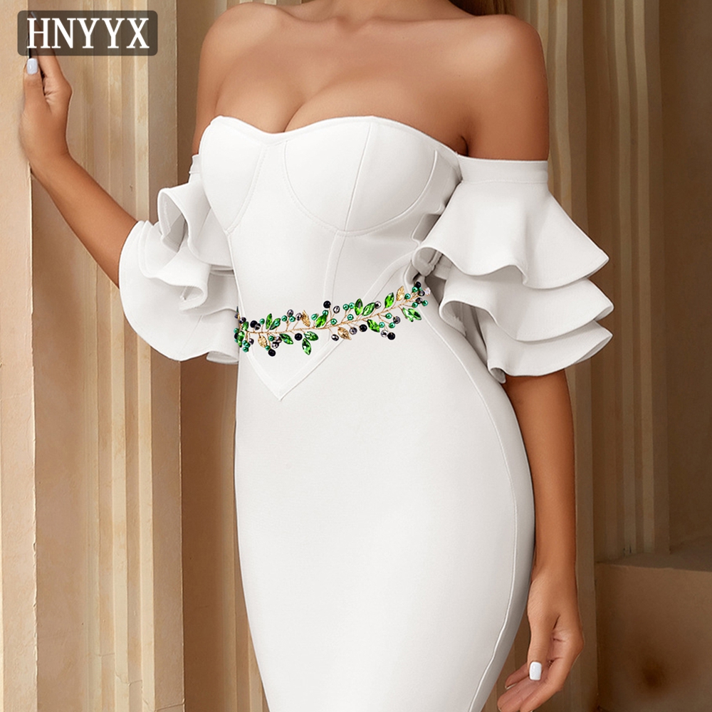 HNYYX Green Bling Rhinestone B – Bridal Sash Ribbon recenzja i cena